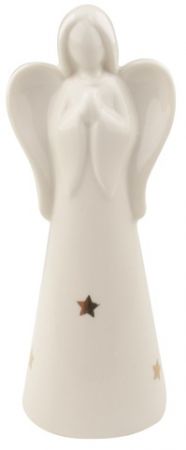 Anděl porcelánový 16 cm na postavení
