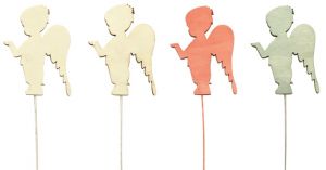 Anděl dřevěný 8 cm + drátek