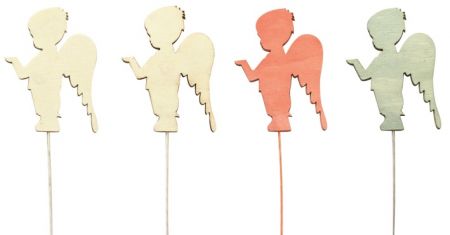 Anděl dřevěný 8 cm + drátek