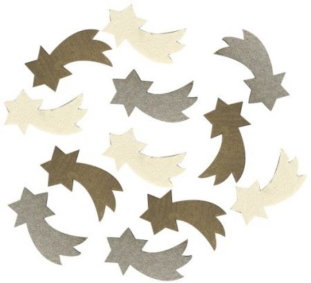 Komety dřevěné 4 cm 12 ks