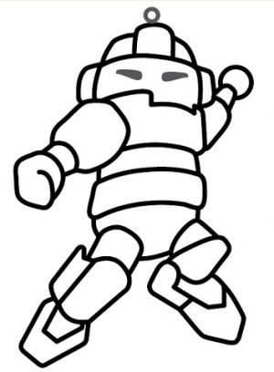 Závěsná sklíčka k vybarvení barvami na sklo cca 8 cm - 82. ROBOT 6