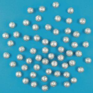 Kuličky stříbrné polystyrénové glitrové cca 2 cm, 30 ks