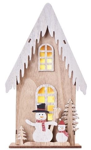 LED vánoční domek, 28,5 x 16 cm + časovač