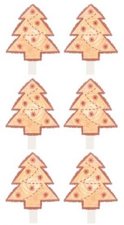 Stromek dřevěný na kolíčku 4,5 cm, 6 ks