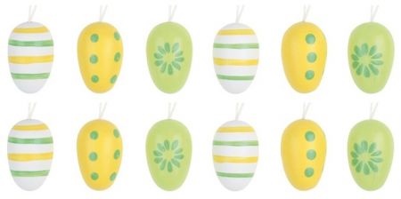 Vajíčko dřevěné na pověšení 3 cm 12 ks