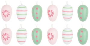 Vajíčko dřevěné na pověšení 3 cm 12 ks