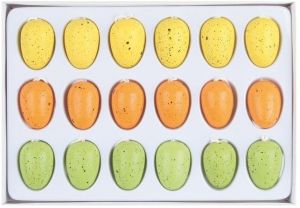 Vajíčko dřevěné na pověšení 2,5 cm 18 ks v krabičce