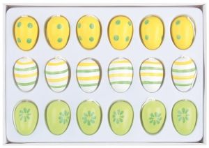 Vajíčko dřevěné na pověšení 2,5 cm 18 ks v krabičce