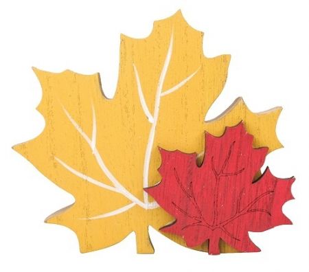 Dřevěná dekorace listy 12 cm