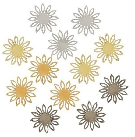 Kytičky dřevěné 4 cm, 12 ks v sáčku