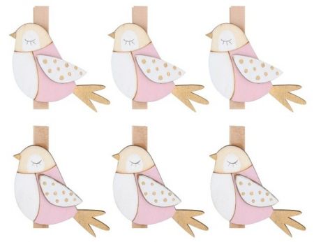 Ptáčci na kolíčku 4 cm, 6 ks v sáčku