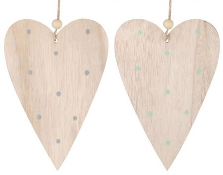 Dřevěné srdíčko s na zavěšení 18 cm