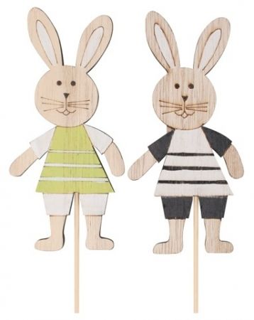 Dřevěný zajíc 11 cm + špejle