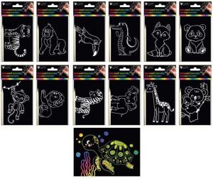 Škrabací obrázky 10,5 x 15,5 cm, ZOO