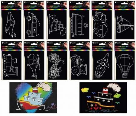 Škrabací obrázky, 10,5 x 15,5 cm, doprava