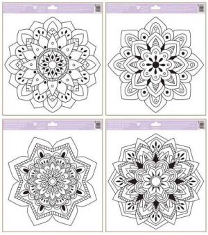 Předlohy na adhezní fólii Mandaly 30 x 33,5 cm