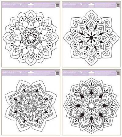 Předlohy na adhezní fólii Mandaly 30 x 33,5 cm
