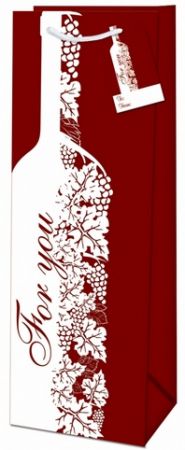 Dárková taška na láhev o rozměrech 12,6x8,9x36cm