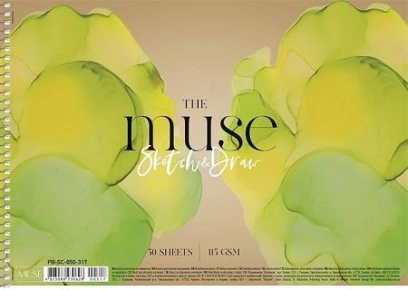 Skicák, náčrtník "Sketch &amp; Draw Muse", A4, 50 listů, 115 g, SHKOLYARYK PB-SC-050-317