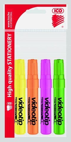 Zvýrazňovač ICO Videotip, sada 4ks