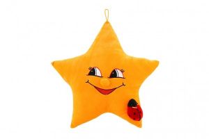 Hvězda s beruškou polštářek plyš 38cm 0+