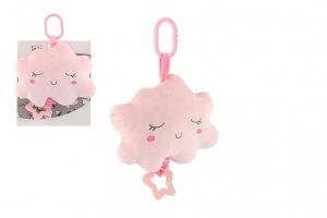 Mrak/mráček natahovací hrací strojek plyš 20x16cm růžový na kartě v sáčku 0+