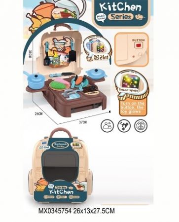 Kuchyňská sada 2v1 se světlem v batůžku