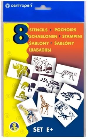 CENTROPEN Šablony zvířata set E+ k foukacím fixům