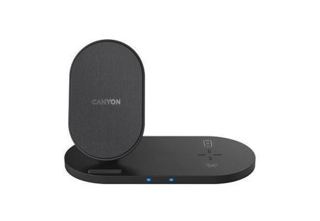 Nabíjecí stanice "WS-202", černá, 2v1, Qi nabíjení, CANYON CNS-WCS202B