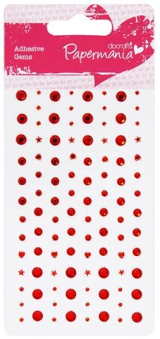 Samolepící kamínky červené 104ks