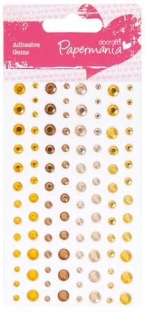 Samolepící kamínky zlaté 104ks