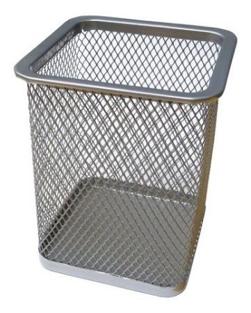 Stojánek na tužky drátěný hranatý Europen stříbrný