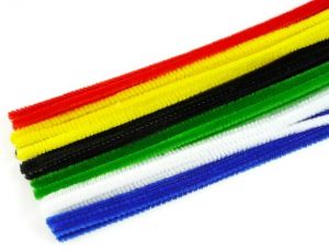 Drát plyšový 30cm bar.mix 30ks