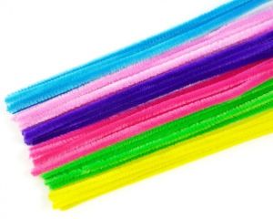 Drát plyšový 30cm bar.neon mix 30ks