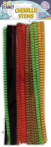 Drát plyšový CPT 6601104 300mm 20ks proužkovaný mix barev