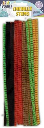 Drát plyšový CPT 6601104 300mm 20ks proužkovaný mix barev