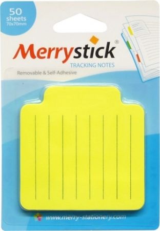 Notes Y linka neon 70 x 70 žlutý - záložka