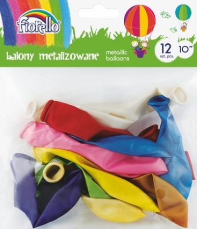 Balónky 12ks Fiorello metalic mix 10" 170-2451