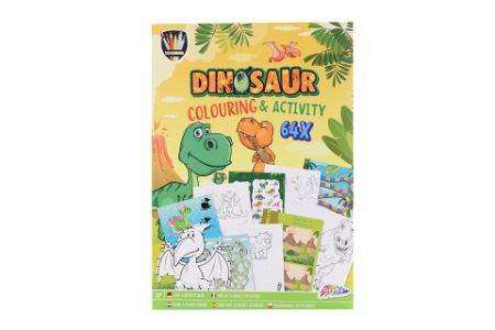 Omalovánky+aktivity Dino