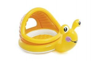 Bazén dětský šnek se stříškou nafukovací dno 145x102x74 cm 1-3 let