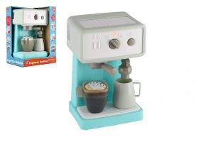 Kávovar presovač plast 13x20cm vypouštějící páru na baterie se světlem,zvukem v krabici