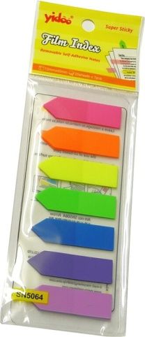 Notes Y neon 45 x 12 7 barev transp.šipka