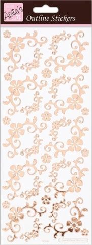 DO samolepky ANT 810288 Fancyfull Floral Corners Rose Gold On White