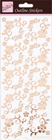 DO samolepky ANT 810288 Fancyfull Floral Corners Rose Gold On White