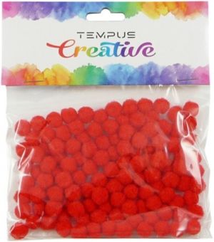 Pom poms mini 120ks červený