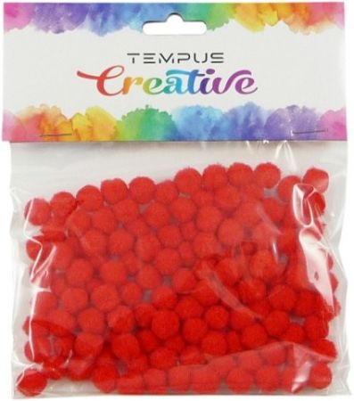 Pom poms mini 120ks červený