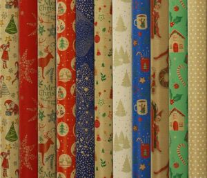 Balicí papír  role 2m x 70cm, vánoční kraft mix