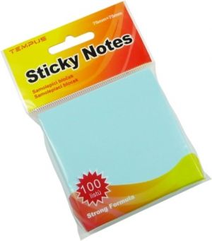 Bloček samolepící pastel 75 x 75 modrý závěs