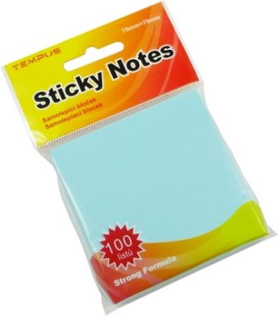 Bloček samolepící pastel 75 x 75 modrý závěs