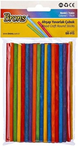 Tyčky dřevo 5x135mm barevné cca 50ks BR-915